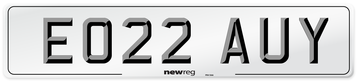EO22 AUY Number Plate from New Reg